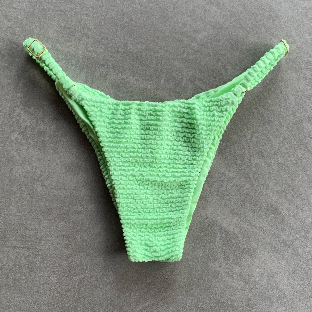 Minty Haze Textured Tanga Bikini Bottom