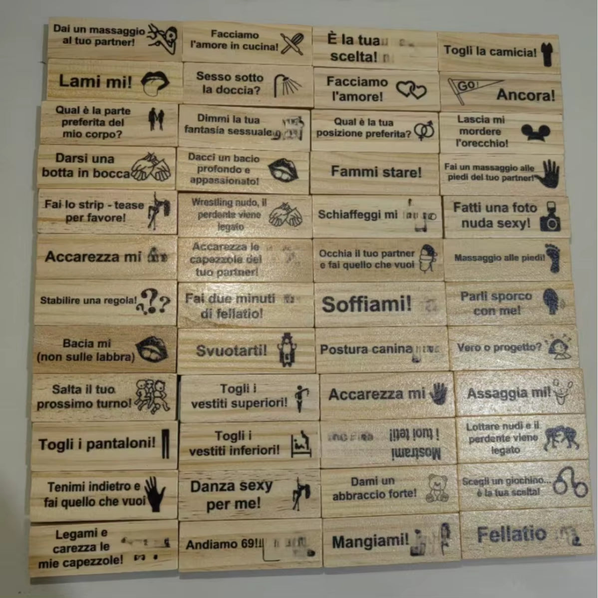 48Pcs Sex Block Tumbling Tower Stacking Gamesgame for Adults Sex Toys Valentine Wooden Block for Couples Erotica Party SM Block