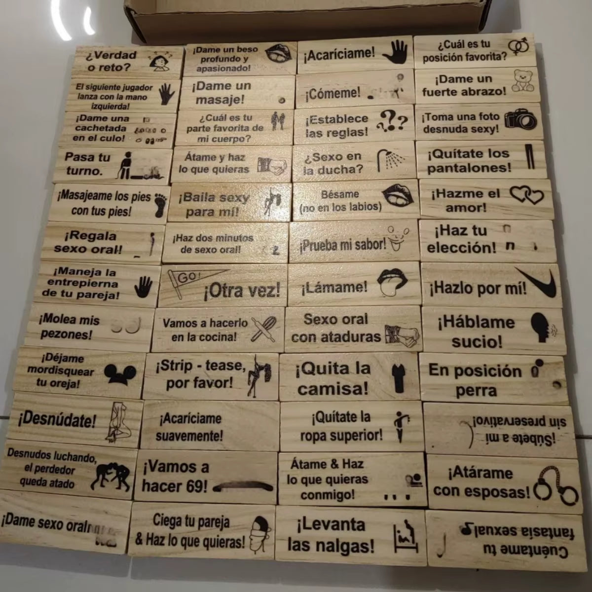 48Pcs Sex Block Tumbling Tower Stacking Gamesgame for Adults Sex Toys Valentine Wooden Block for Couples Erotica Party SM Block