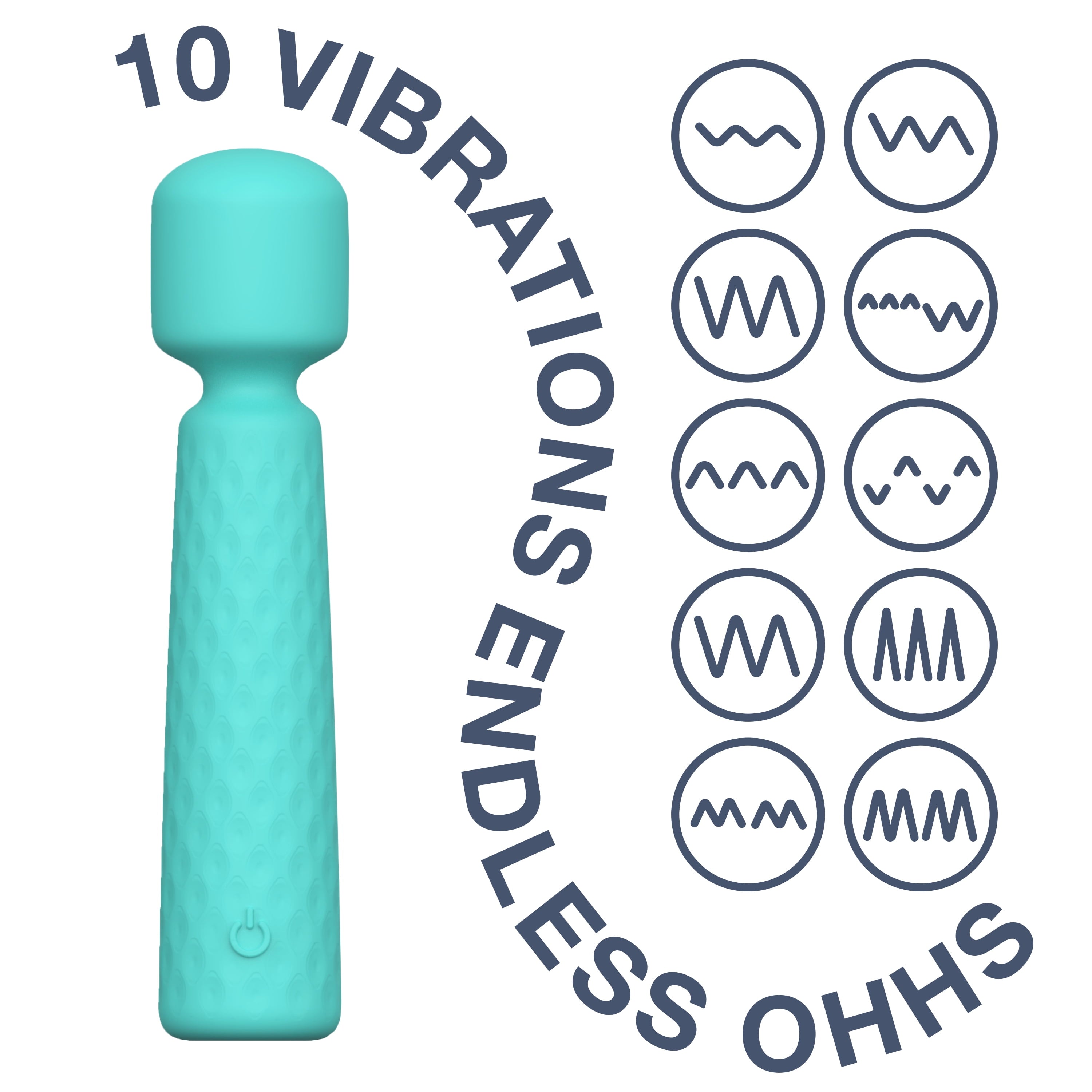 Vibrating Soft Touch Wand, 10 Vibration Settings, Waterproof