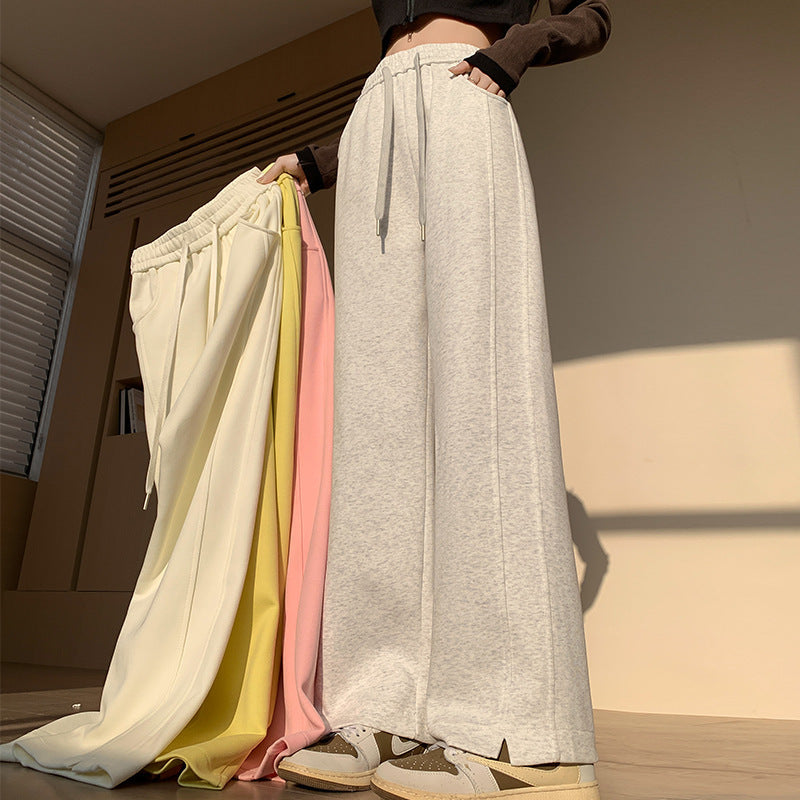 High Waist Long Thin Straight Loose Leisure Sports Sweat pants