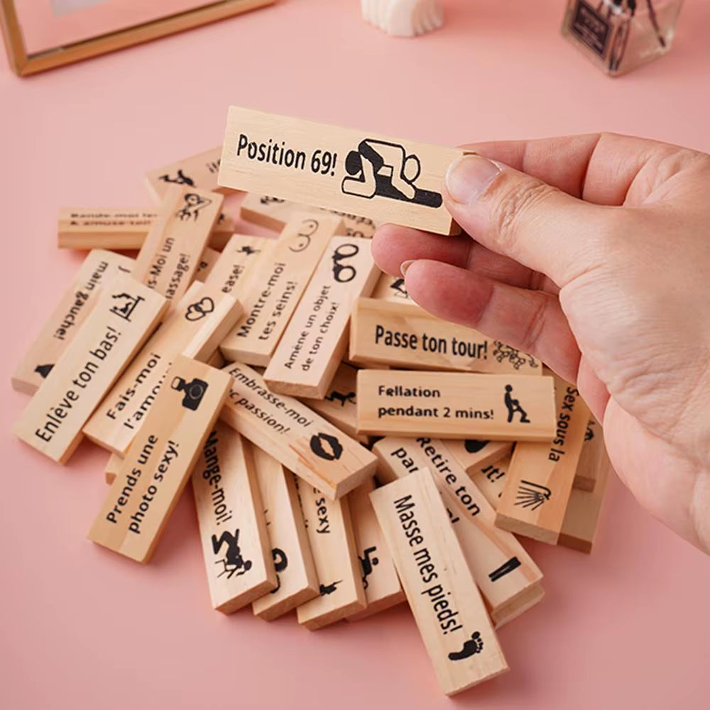 Block Tower Game for Adults Sex Toys Wooden Block for Tumbling Tower Stacking Games Erotica Party SM Block