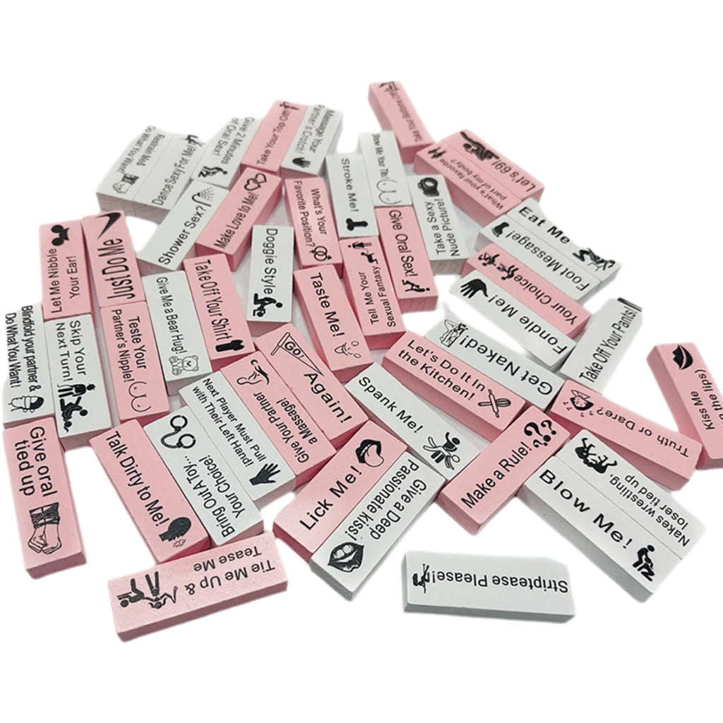 48Pc Sex Block Game for Adults Sex Toys Wooden Block Tower Game Couples Valentine Tumbling Tower Stacking Games SM Product