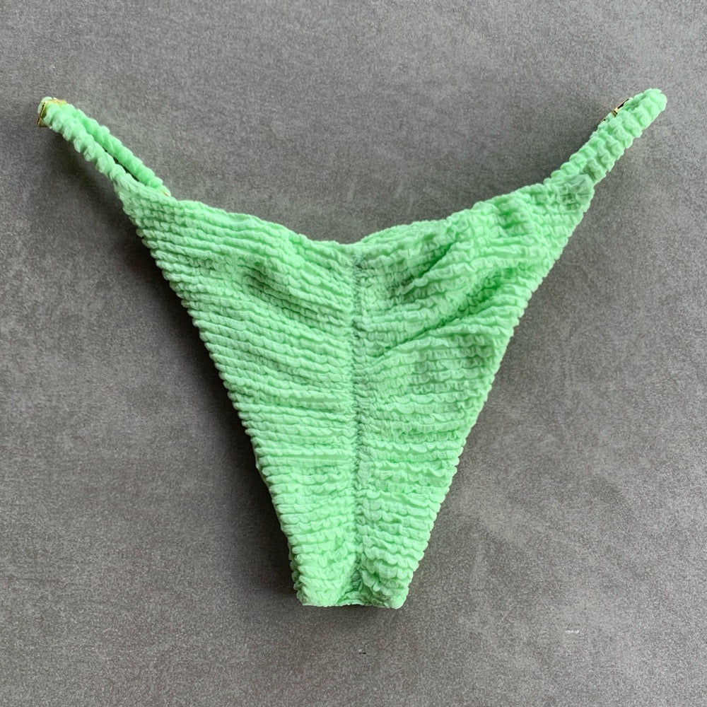 Minty Haze Textured Tanga Bikini Bottom