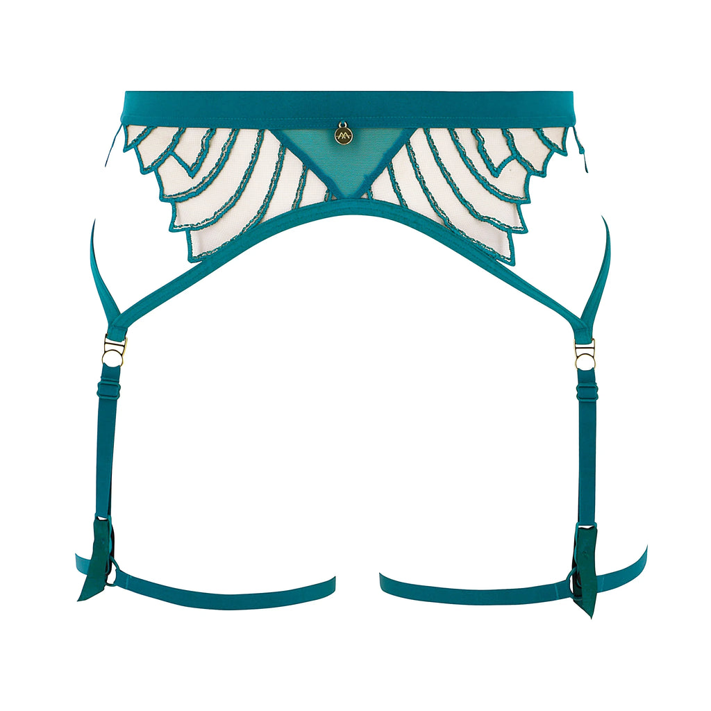 Sheer Mesh Garter Belt Atelier Amour Cosmic Dream Lagoon