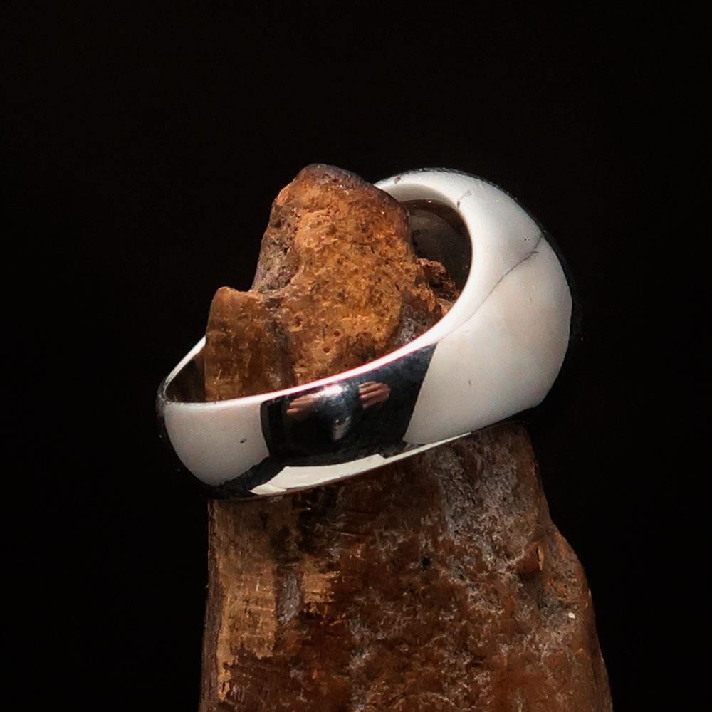 Sterling Silver Men's Ring black Marihuana Cannabis Leaf