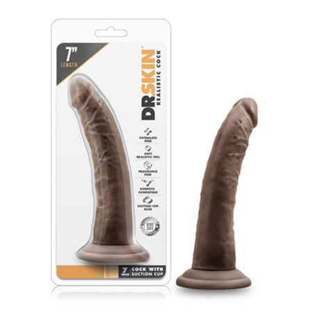 Dr. Skin Realistic 7 in. Dildo Brown