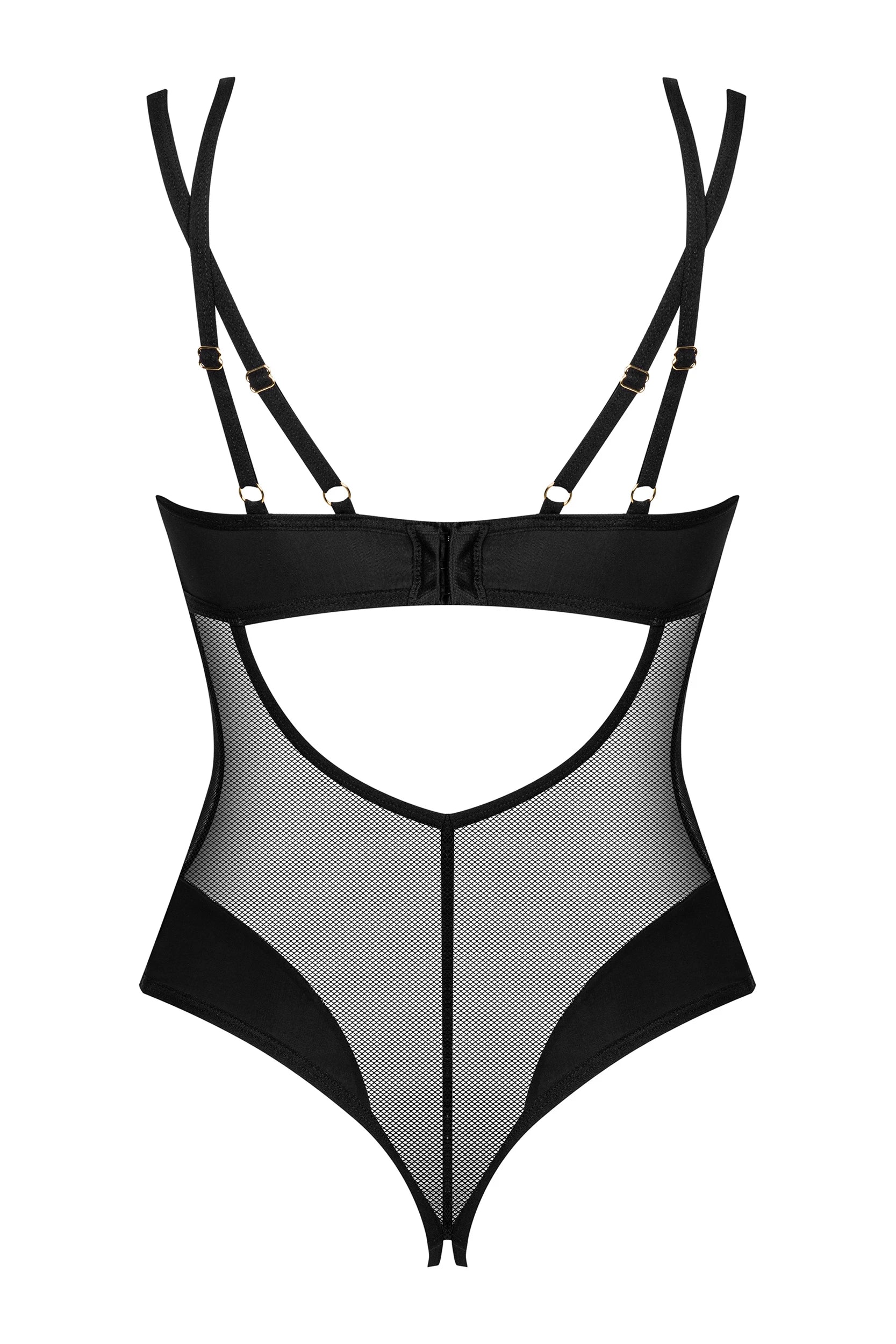 Crotchless Mesh Black Teddy: Obsessive Lingerie Ultimate Allure