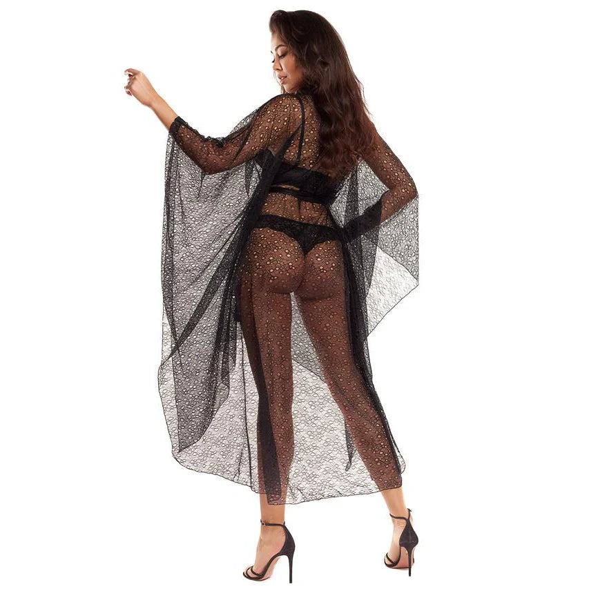 Sexy Sheer Lace Robe Axami Black Panther