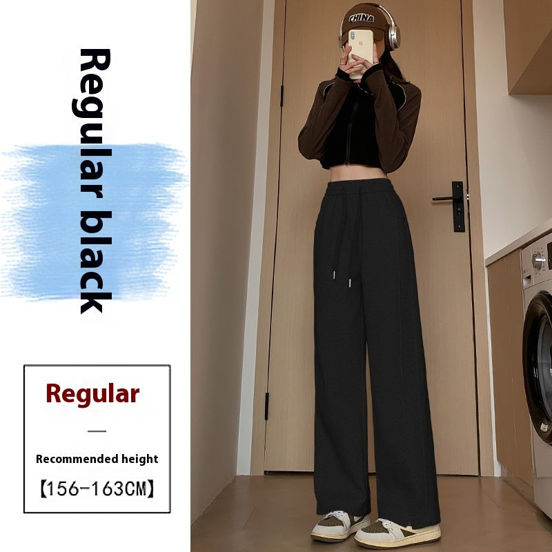 High Waist Long Thin Straight Loose Leisure Sports Sweat pants