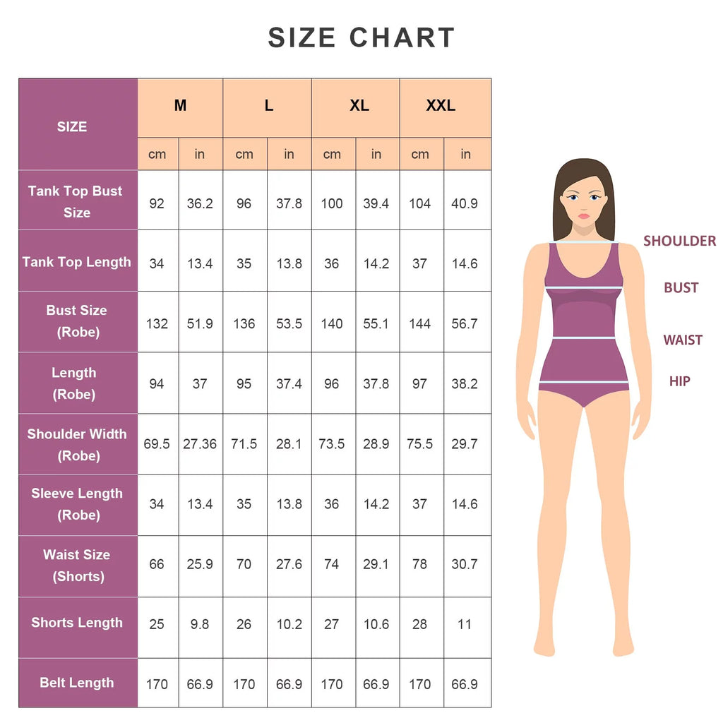 Robes for Women Satin Silk Pajamas Set 4Pcs Lace Trim Cami Sexy Lingerie Sleepwear Underwear