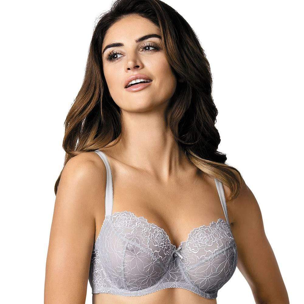 Sheer Mesh Balconette Bra Gorteks Pamela Silver